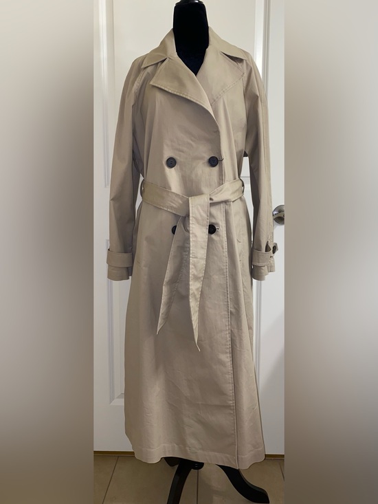 Zara Jackets & Blazers - Zara Classic Long Double-Breasted Cotton Trench Coat in Light Tan